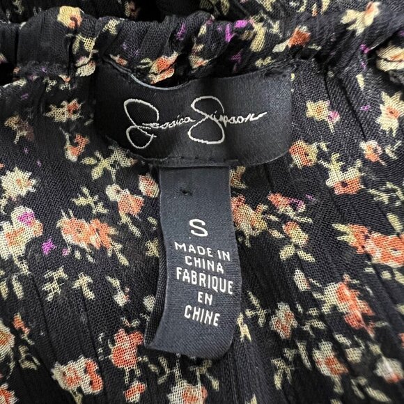 Jessica Simpson Women’s Long Sleeve Boho Dress Drop Elastic Waist Floral Print S - Picture 7 of 8